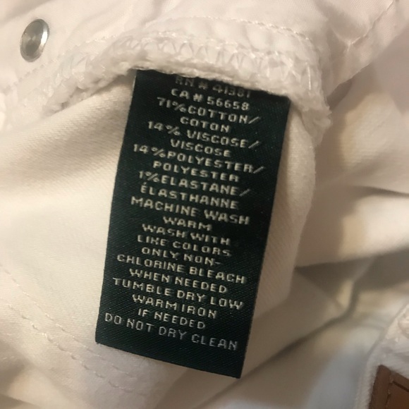 Lauren Ralph Lauren Straight Leg White Jeans 10 - Picture 9 of 9